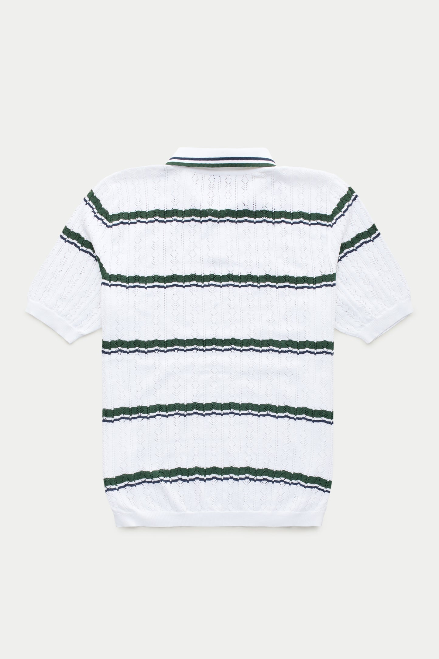 Short Sleeve Cotton Knitted Brera Johnny Collar Polo Multistripes
