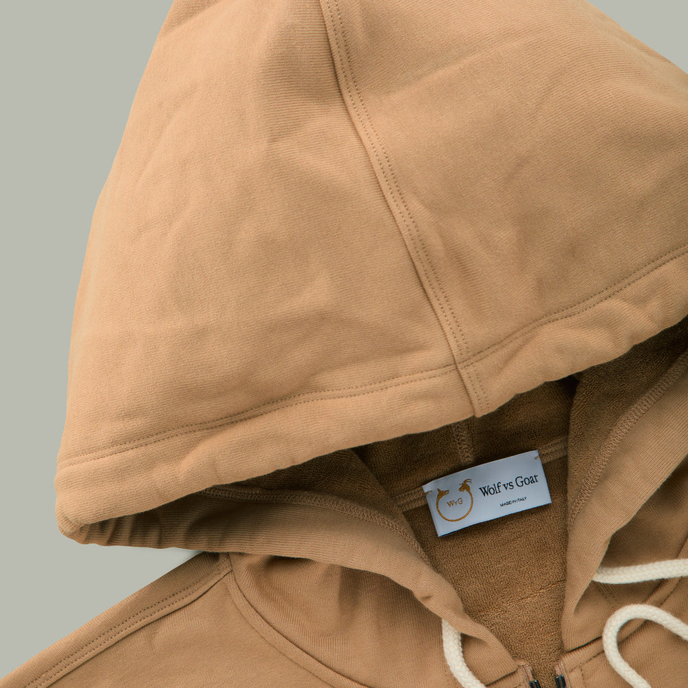 
                  
                    Cotton Cashmere Long Sleeve  Zip-Up Hoodie Caramel
                  
                