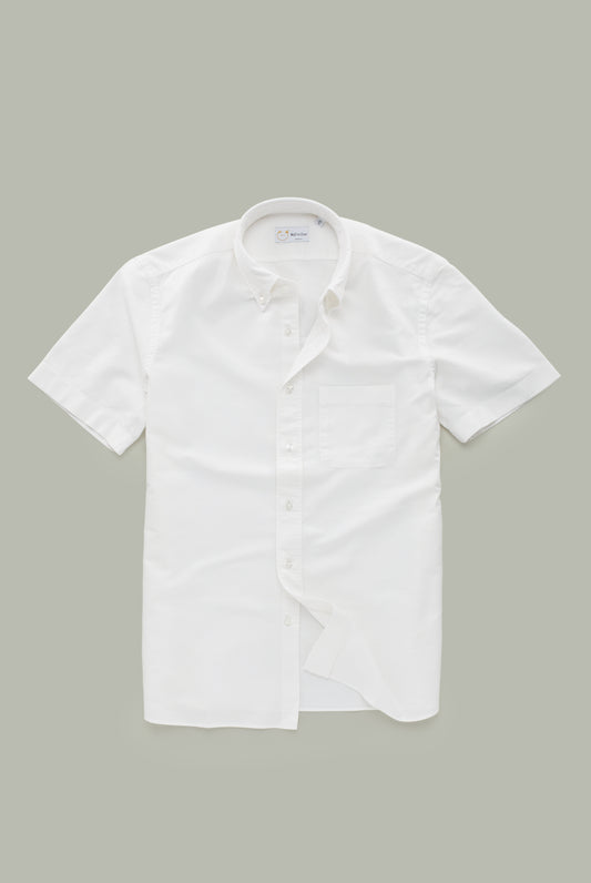 Garment Dyed Oxford White Onyx Short Sleeve Regular After-Dinner