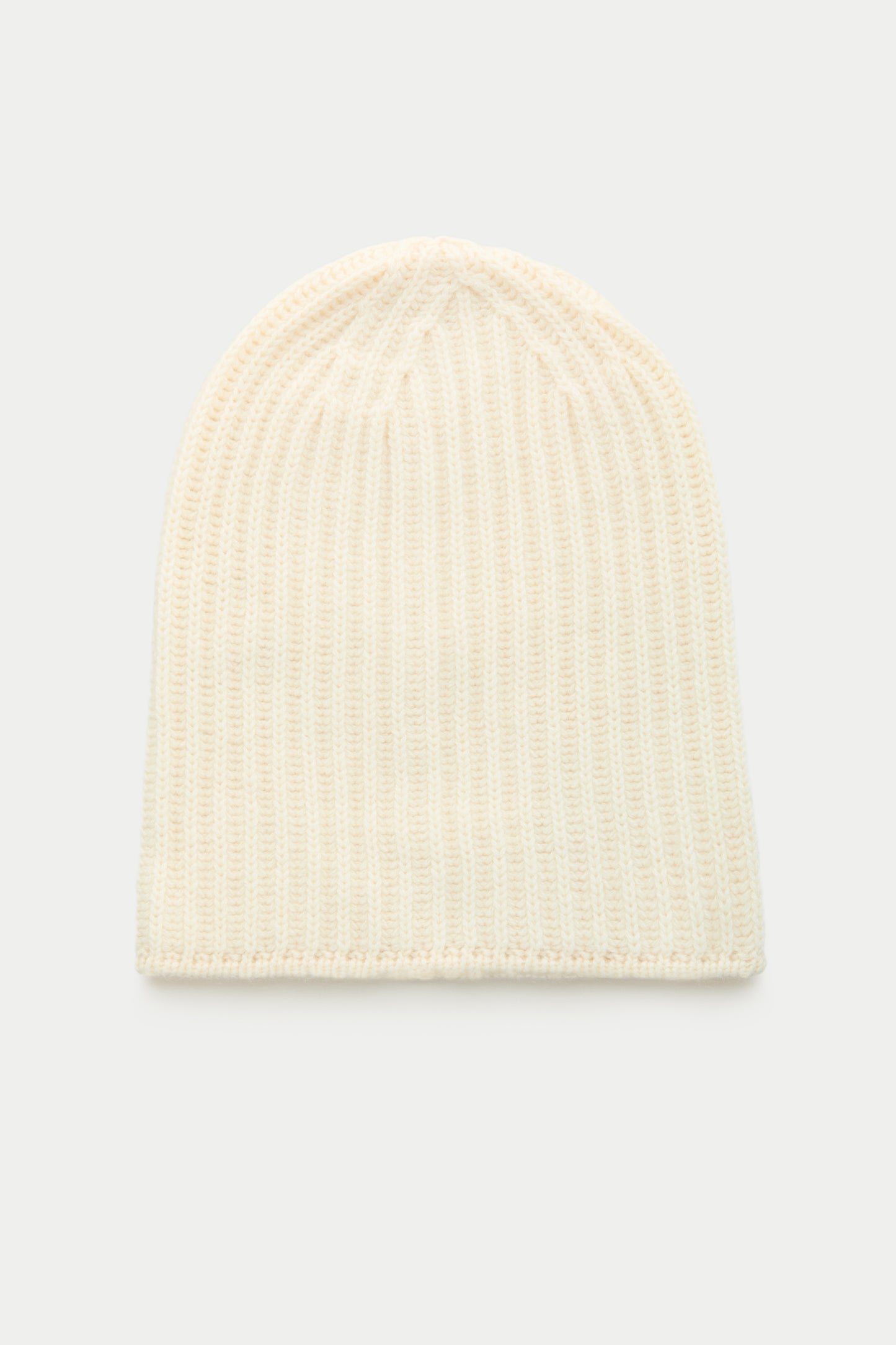 Wide Cuff Cashmere Beanie Antique White