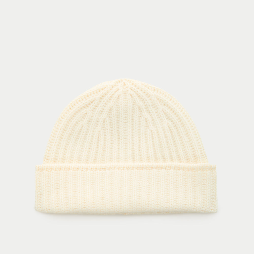 Watch Cap Cashmere Beanie Antique White