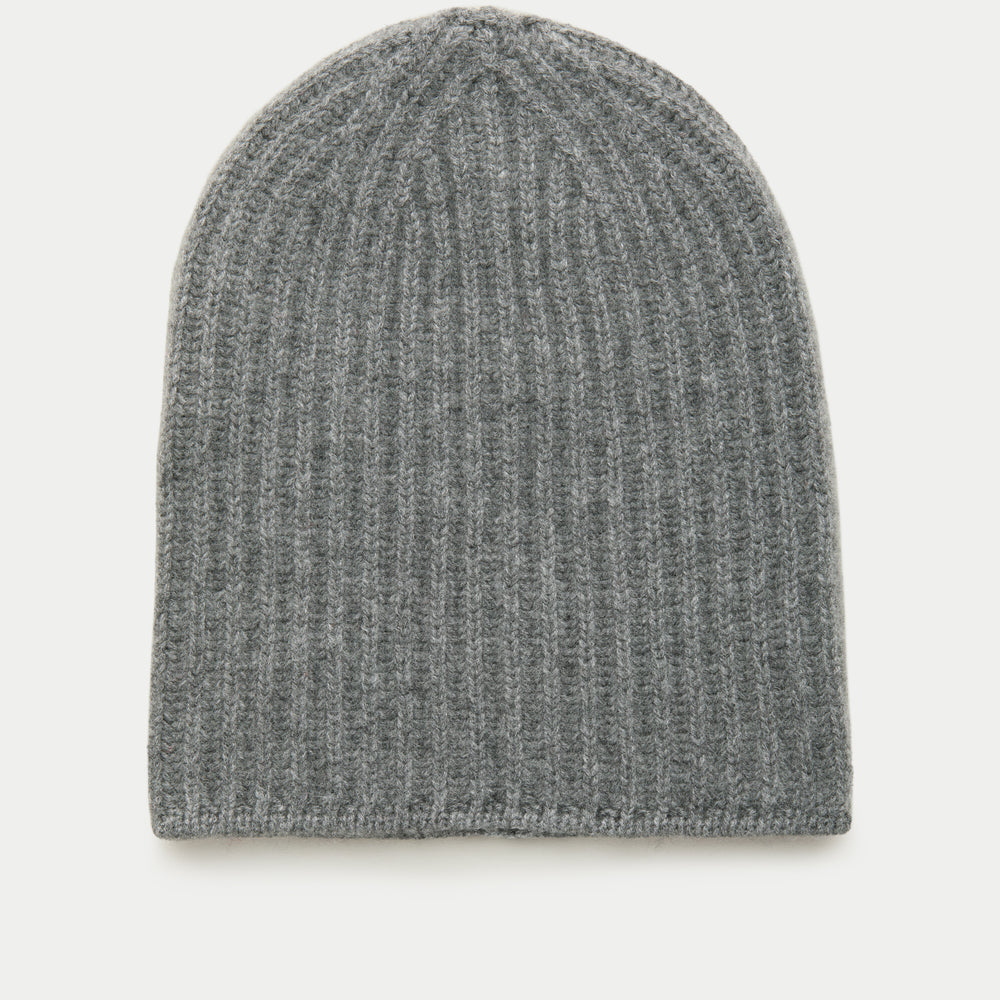 Wide Cuff Cashmere Beanie Anthracite