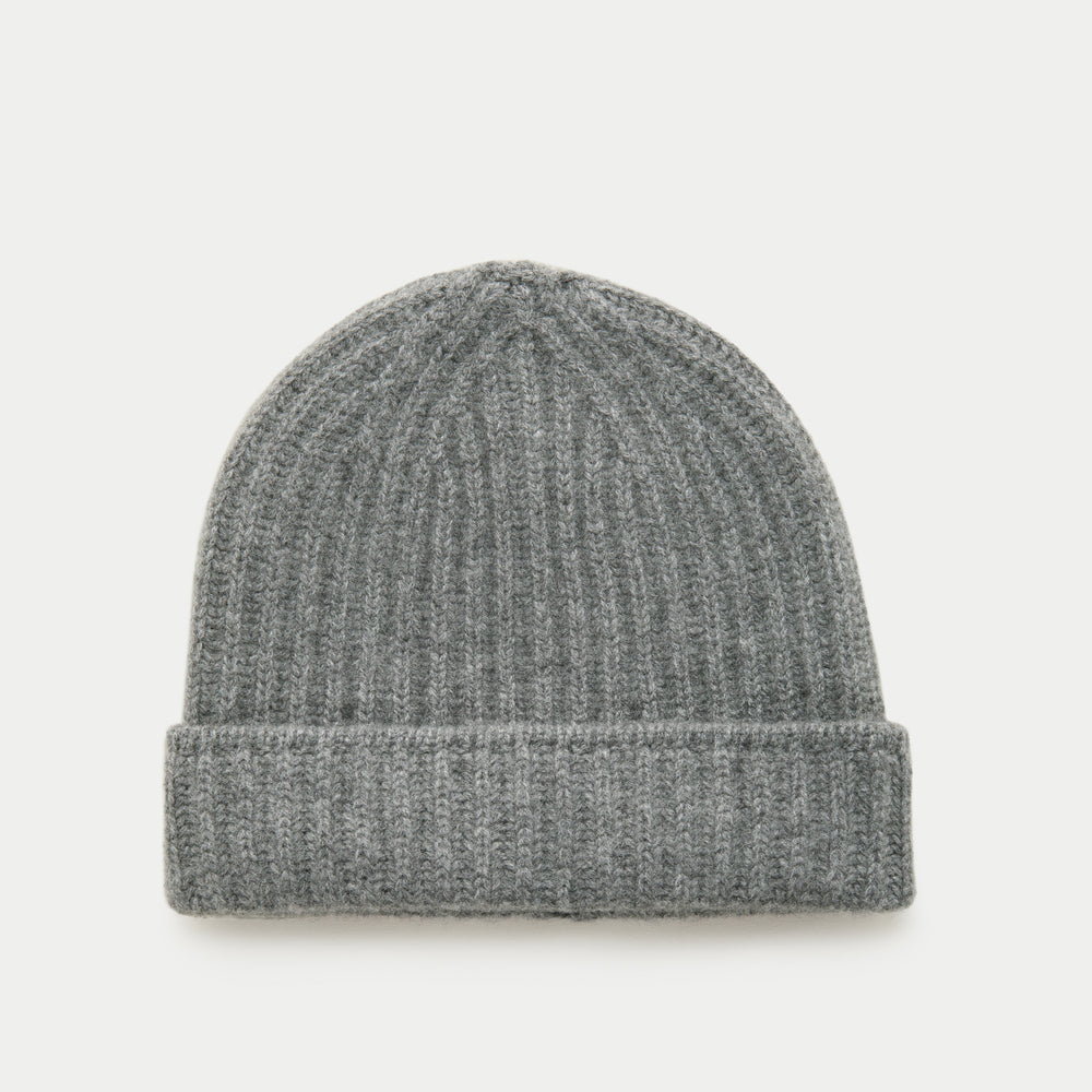 Wide Cuff Cashmere Beanie Anthracite