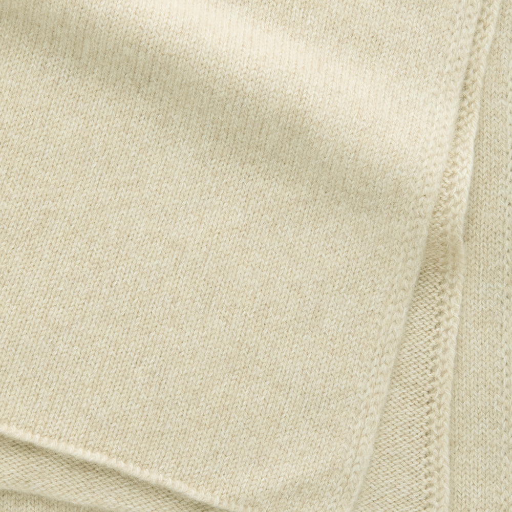 Knitted Maglia Rasata Cashmere Scarf Beige Mouline