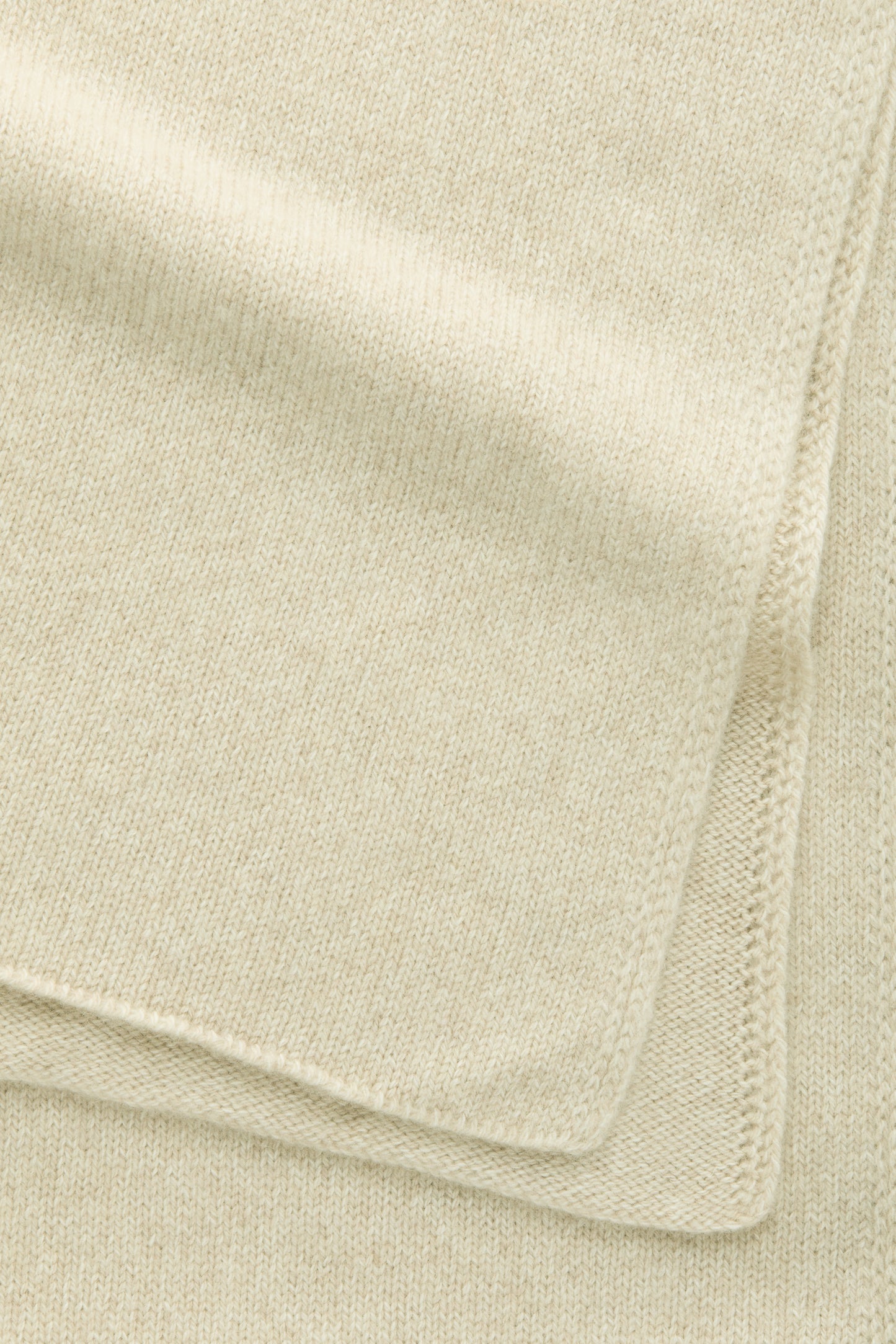 Knitted Maglia Rasata Cashmere Scarf Beige Mouline