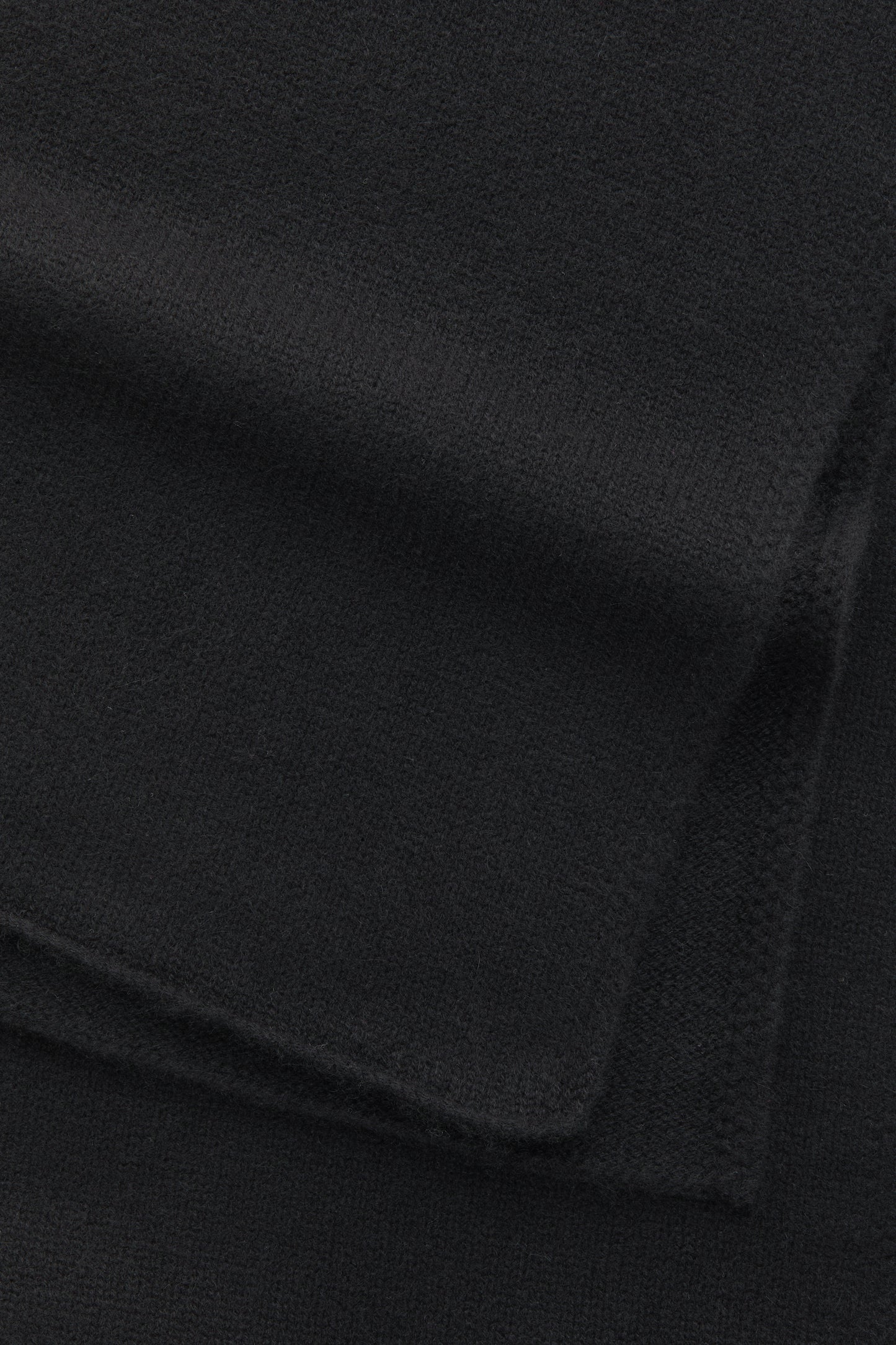 Knitted Maglia Rasata Cashmere Scarf Black