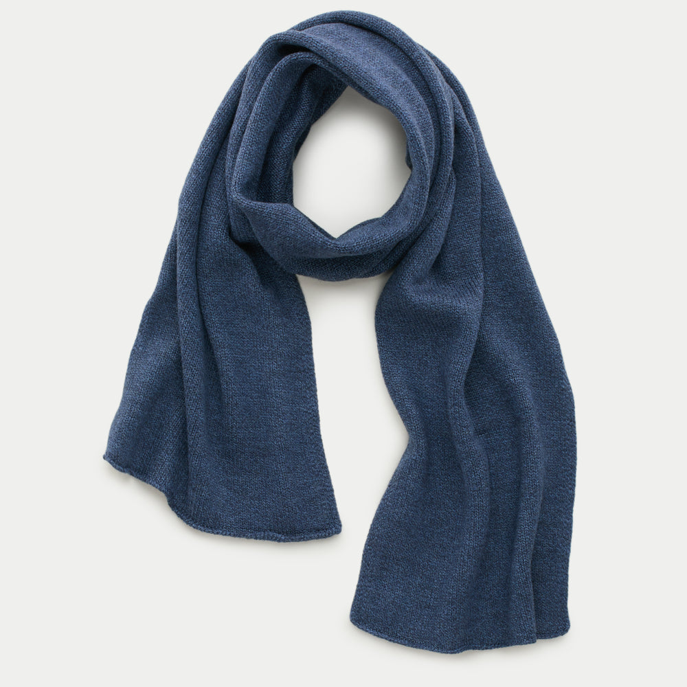 Knitted Maglia Rasata Wool Scarf Midnight