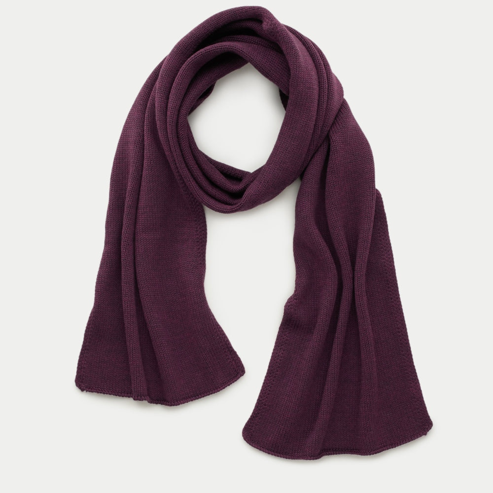 Knitted Maglia Rasata Wool Scarf Chianti