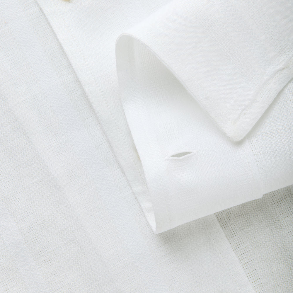 
                  
                    Linen Bowling Shirt Sahara White with Patterns
                  
                