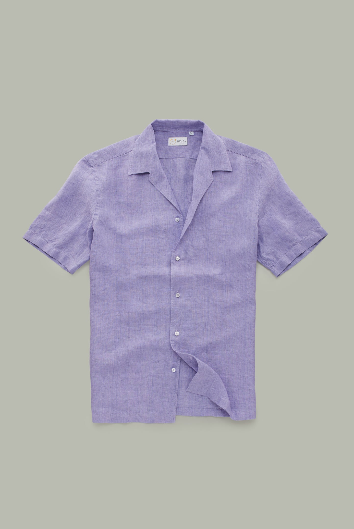 Linen Bowling Shirt Purple
