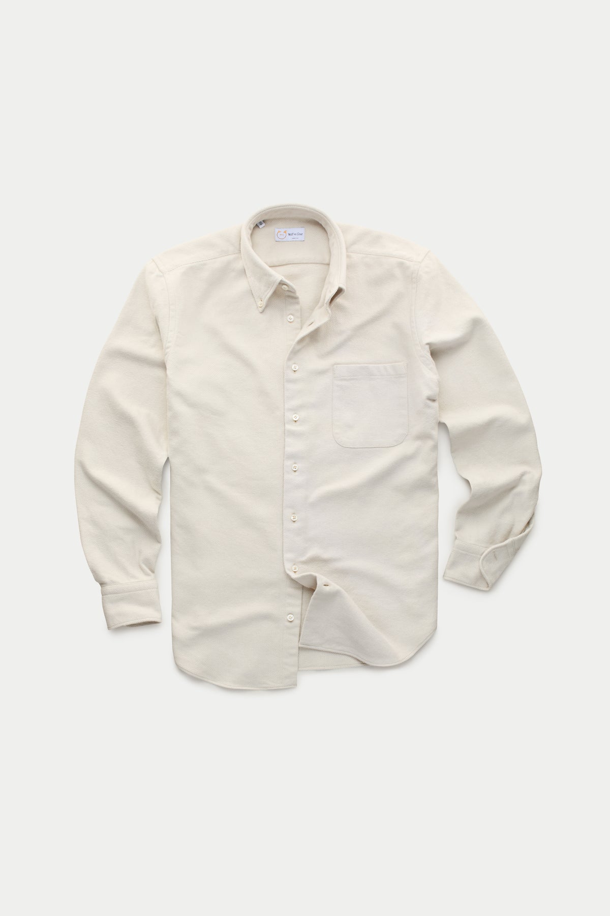 After-Dinner Button Down Cotton Shirt Cream