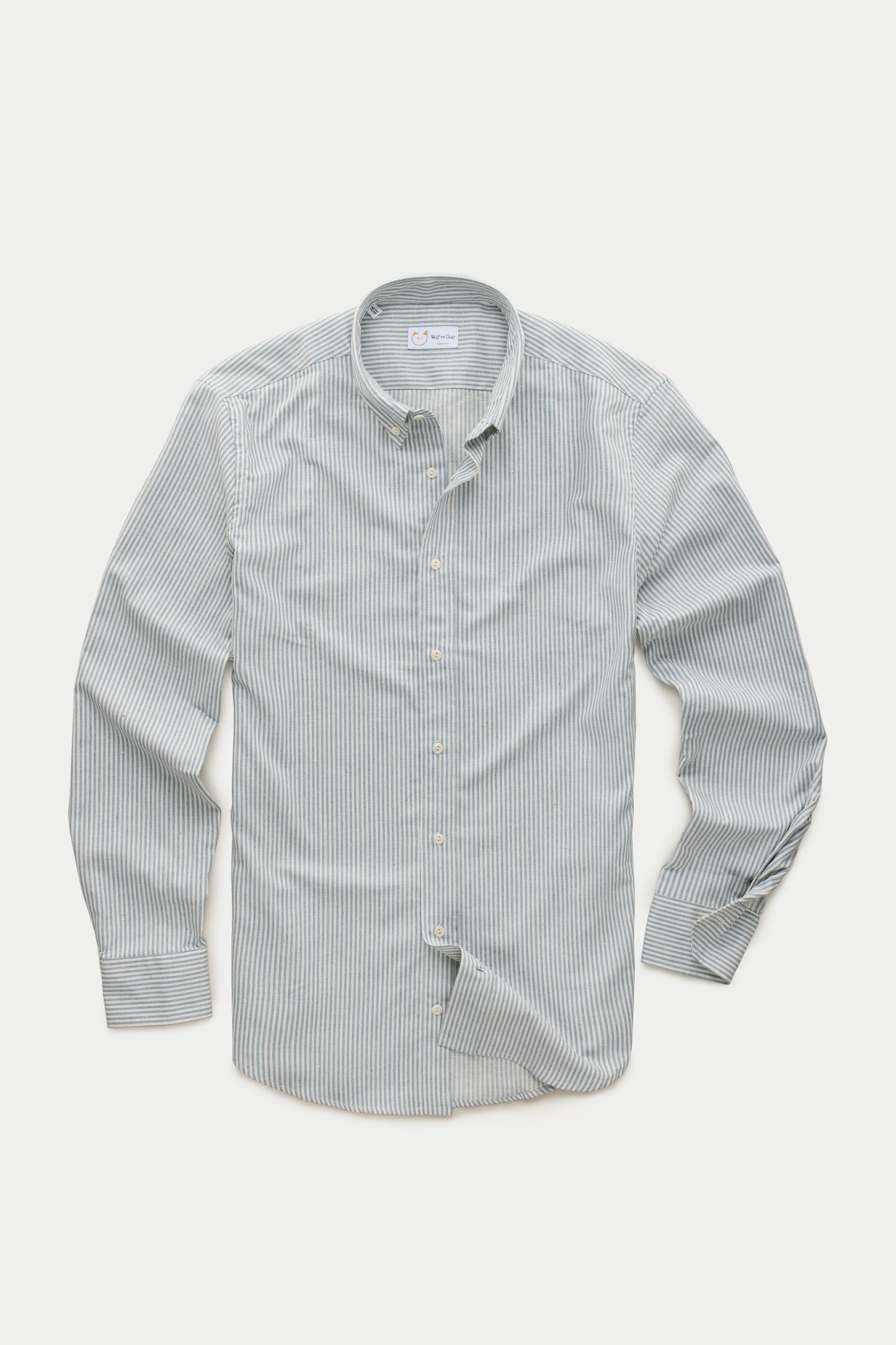 Long Sleeve Slim Before-Dinner Button Down Cotton Shirt Blue Conductor