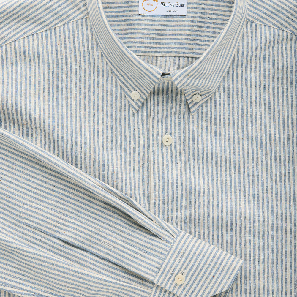 
                  
                    Long Sleeve Slim Before-Dinner Button Down Cotton Shirt Blue Conductor
                  
                