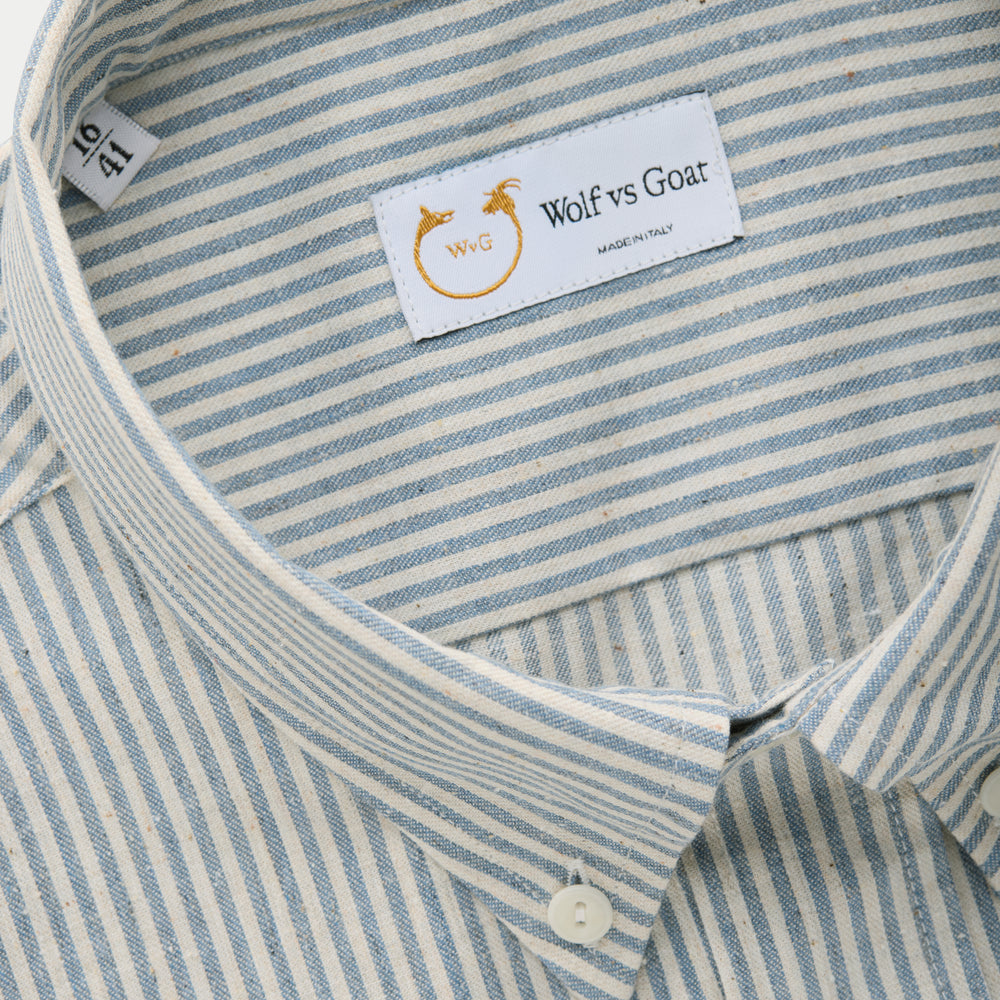 
                  
                    Long Sleeve Slim Before-Dinner Button Down Cotton Shirt Blue Conductor
                  
                
