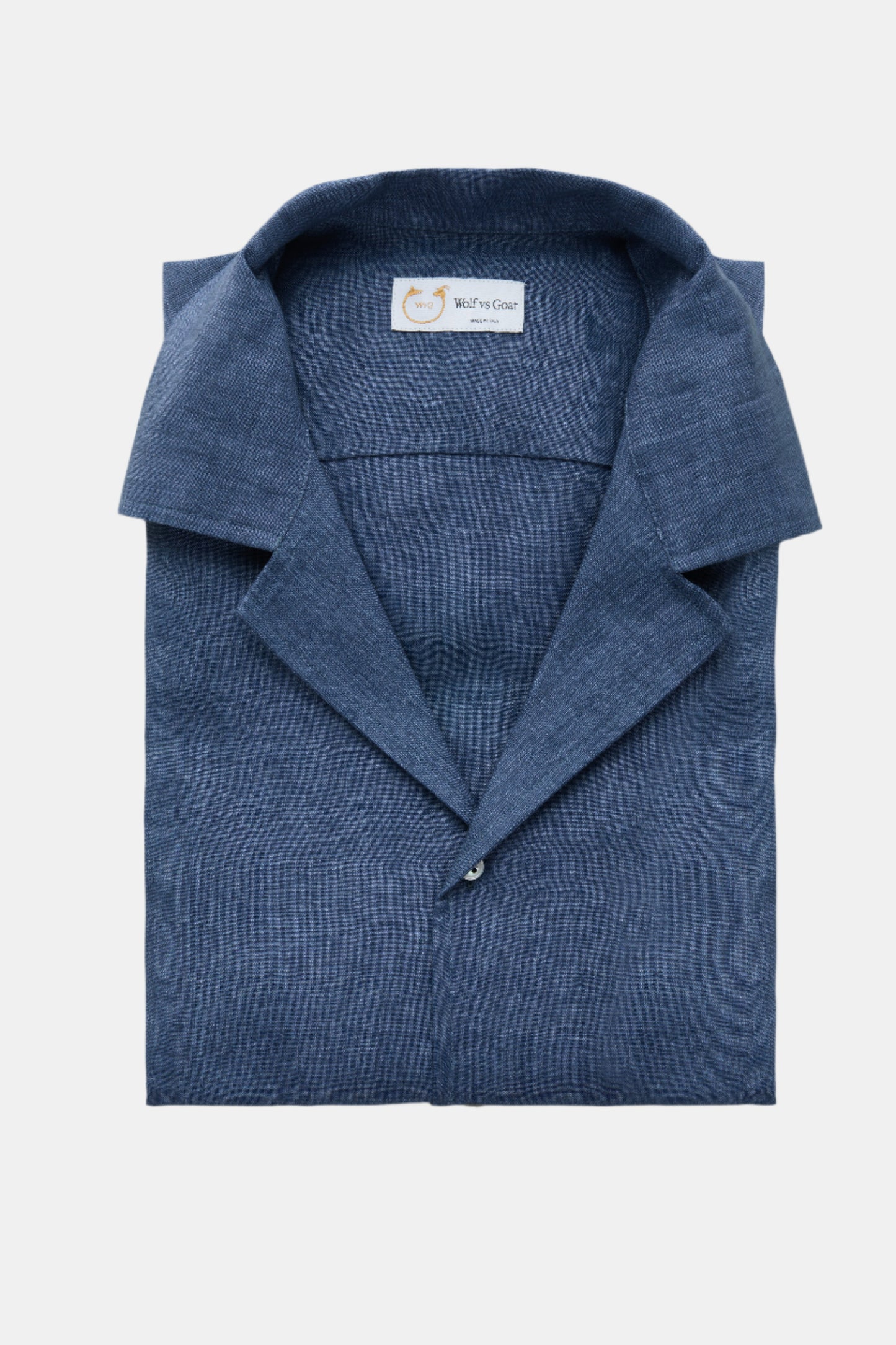 Linen Bowling Shirt Blue Caracas Delave