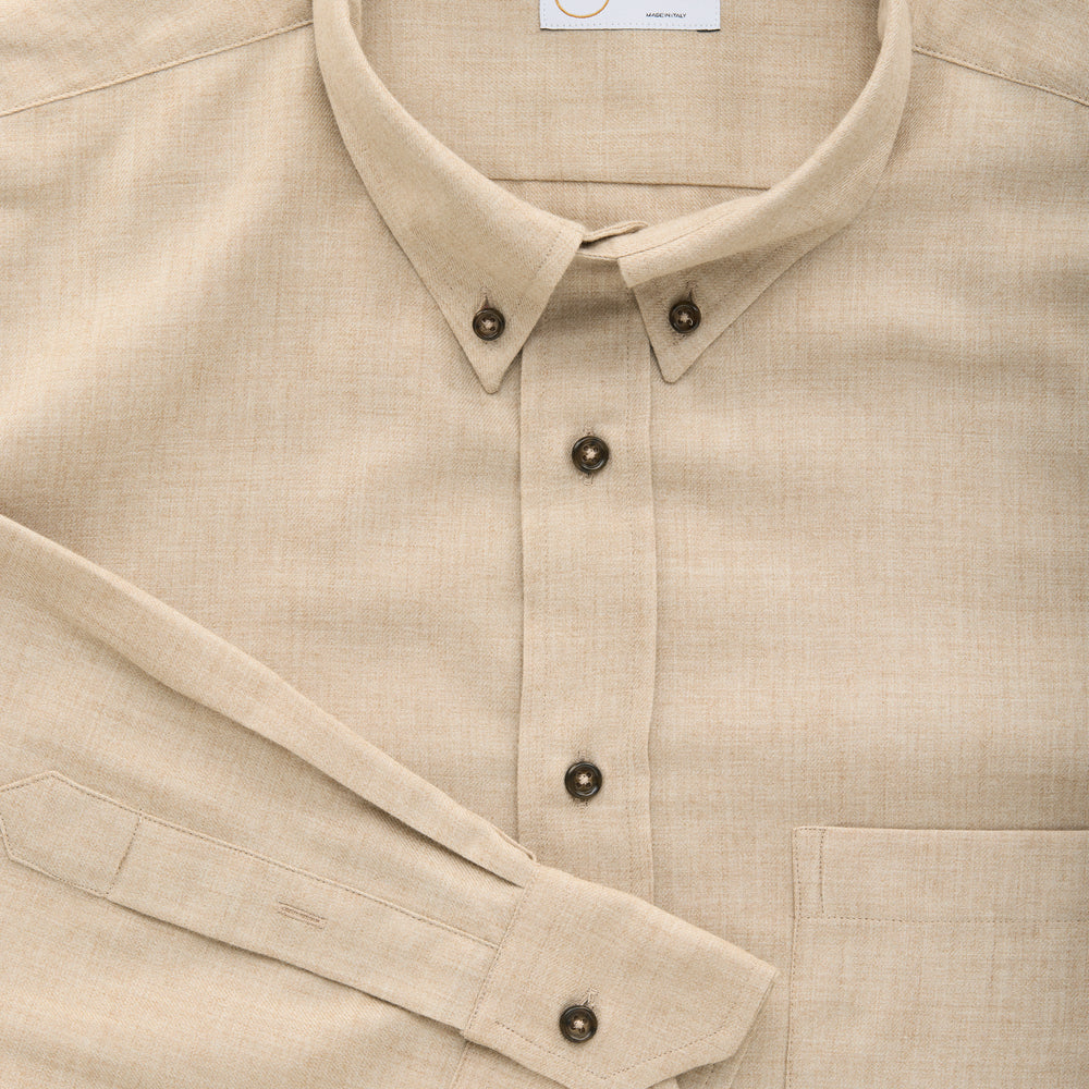 
                  
                    Regular Long Sleeve Button Down Cotton Cashmere Shirt Sand
                  
                