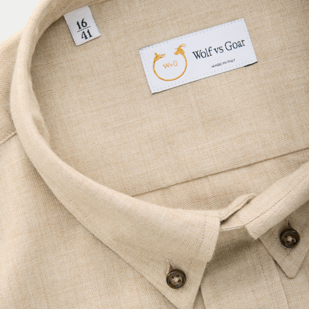 
                  
                    Regular Long Sleeve Button Down Cotton Cashmere Shirt Sand
                  
                