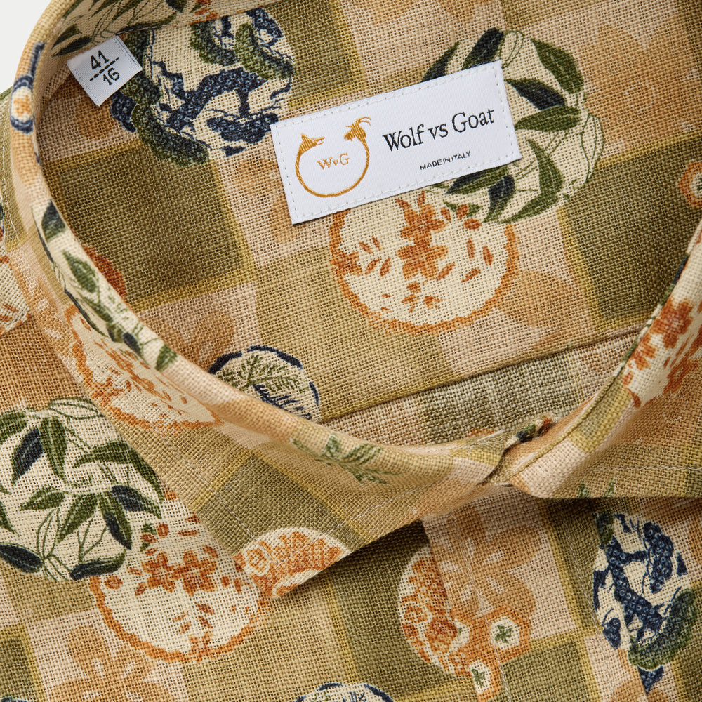 
                  
                    Regular Short Sleeve Cotton Shirt Green Patchwork
                  
                