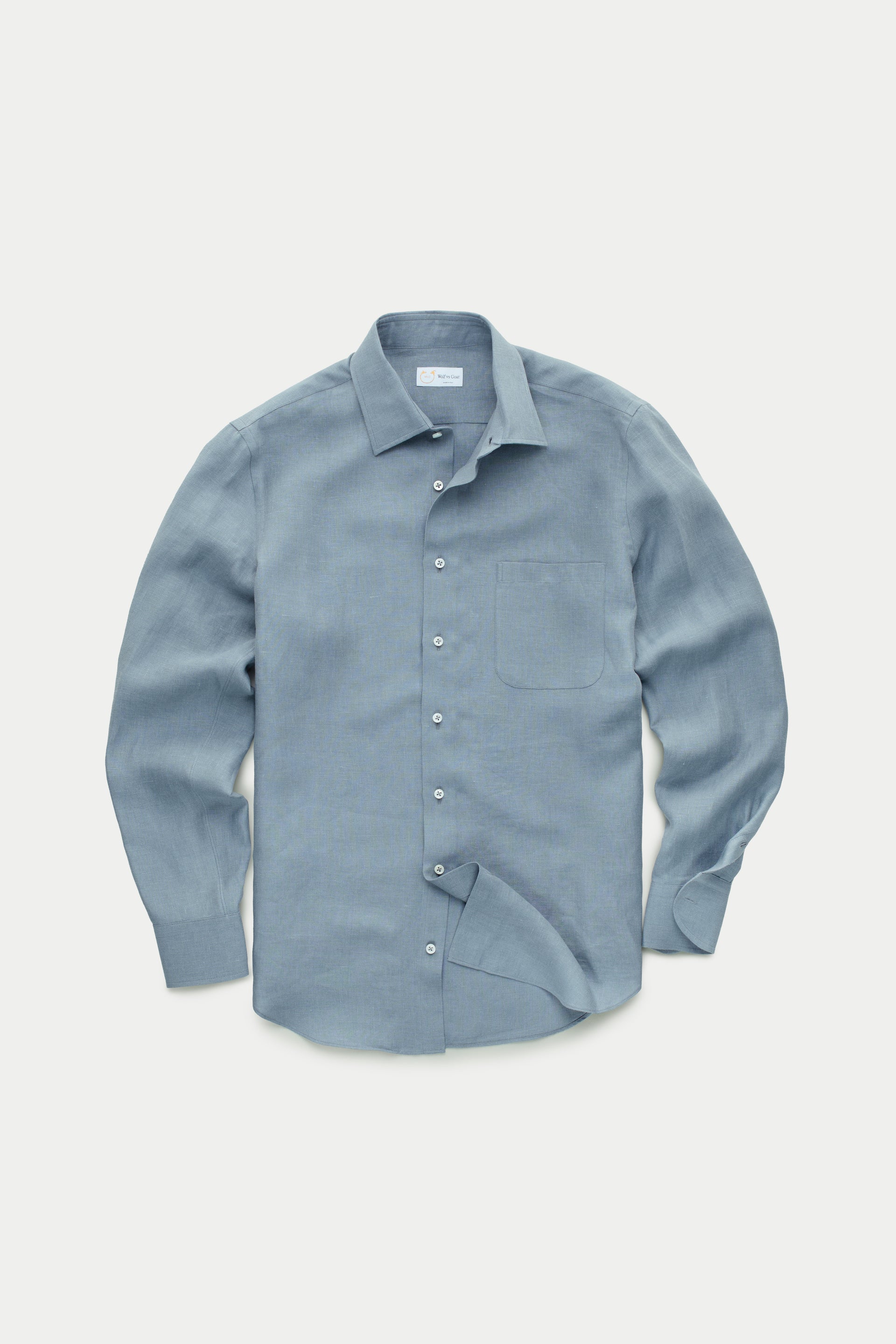After-Dinner Linen Shirt Steel Blue