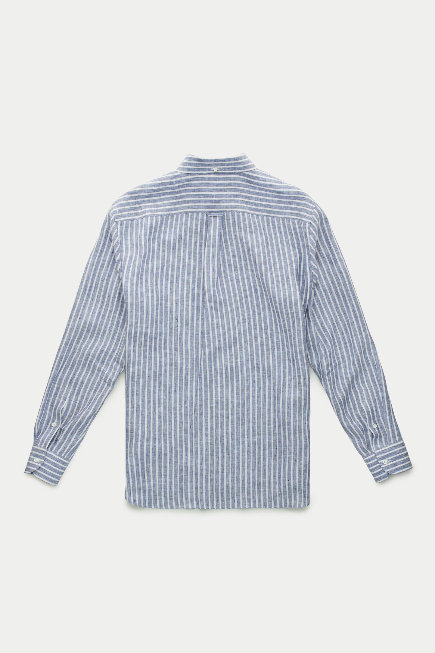 Preppy Linen Shirt Light Blue and White Stripes