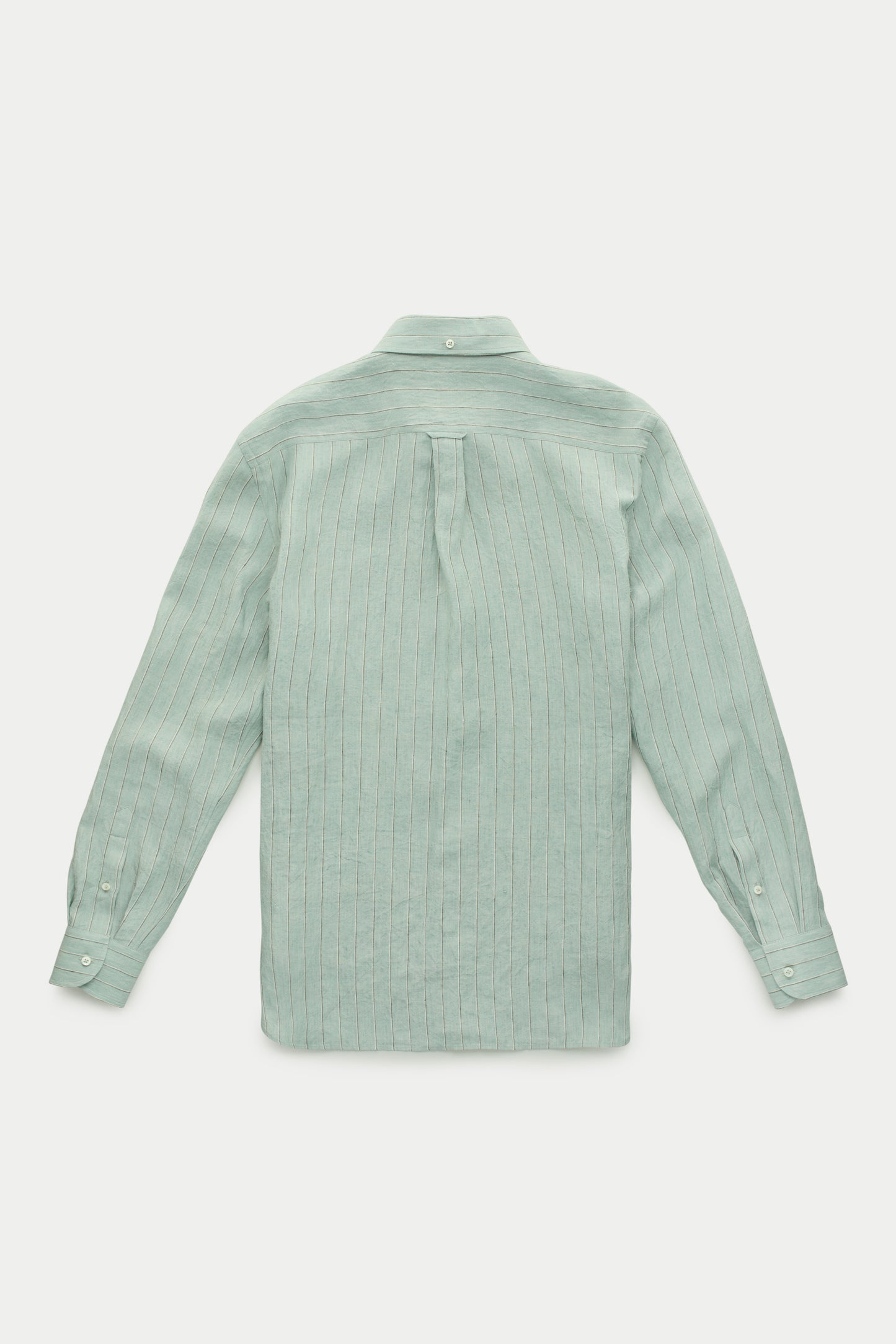 Preppy Linen Shirt Seafom Green Stripes