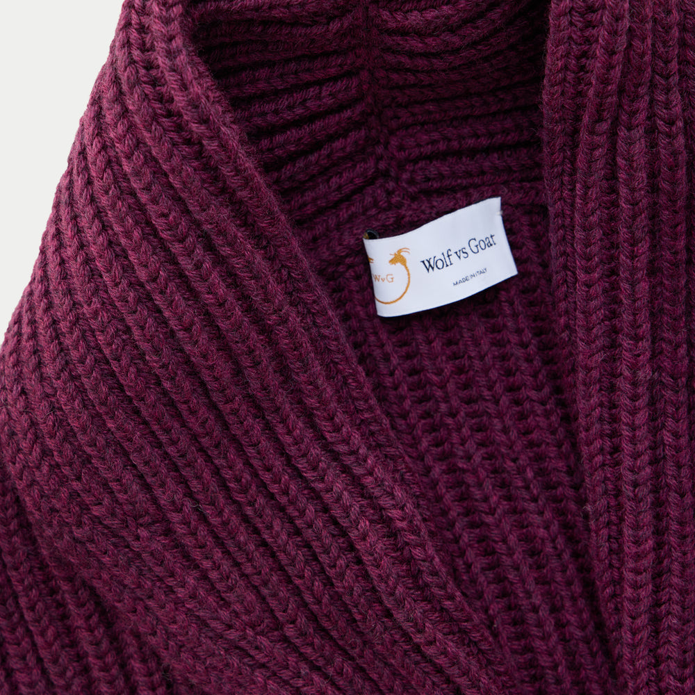 
                  
                    Wool Chunky Shawl Collar Cardigan Chianti
                  
                