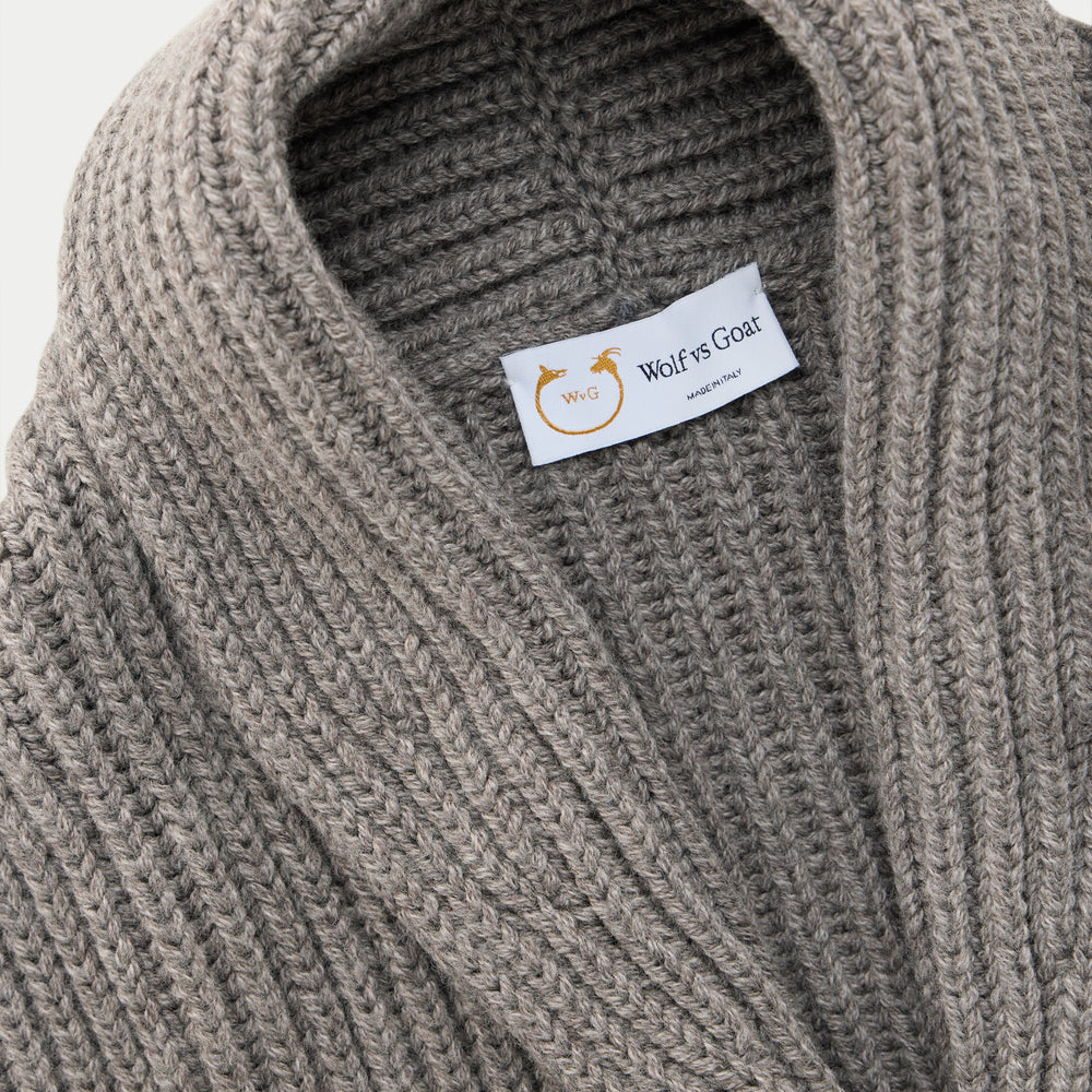 
                  
                    Wool Chunky Shawl Collar Cardigan Cocoa Powder
                  
                