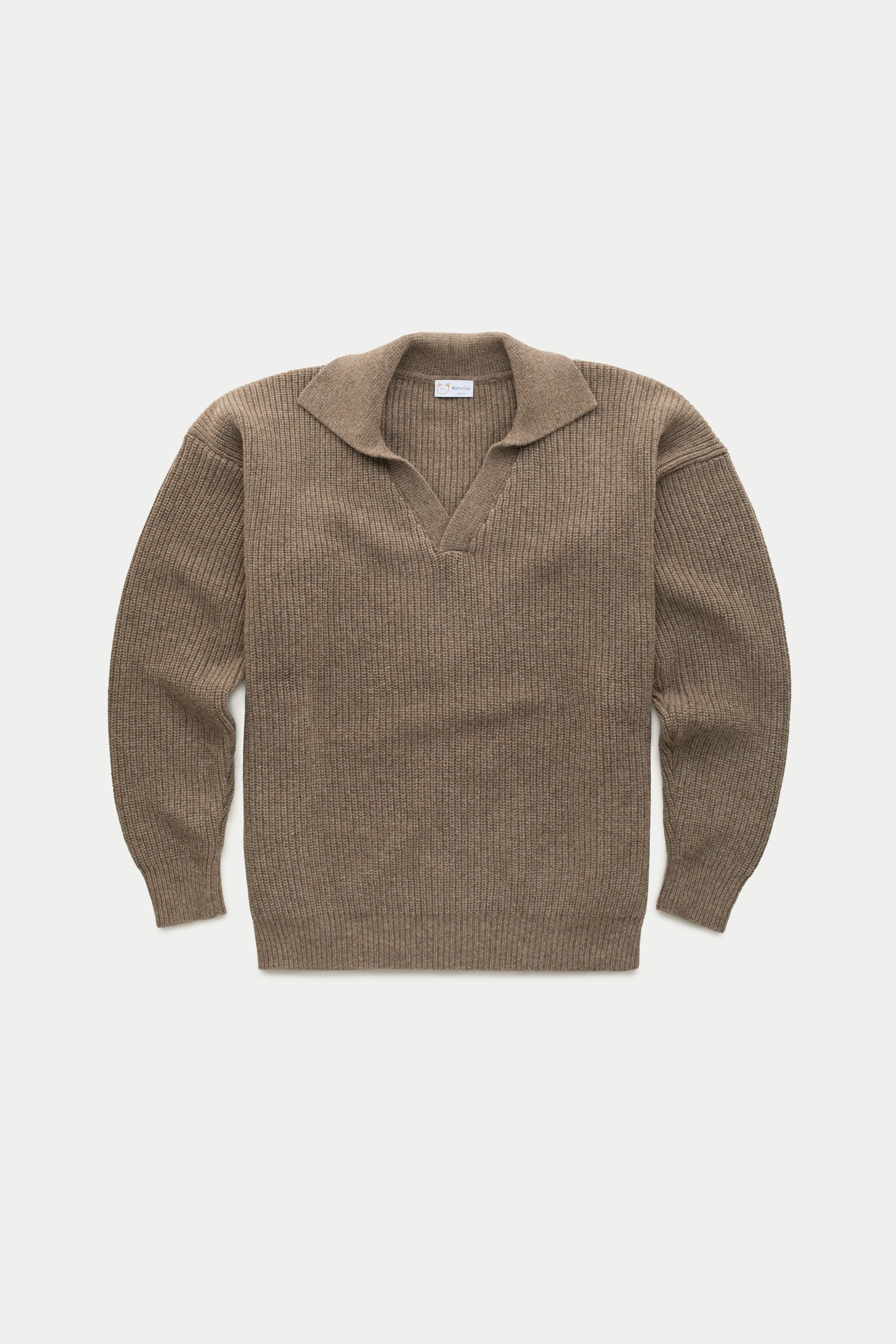 Knitted Oversize Johnny Collar Yak Sweater