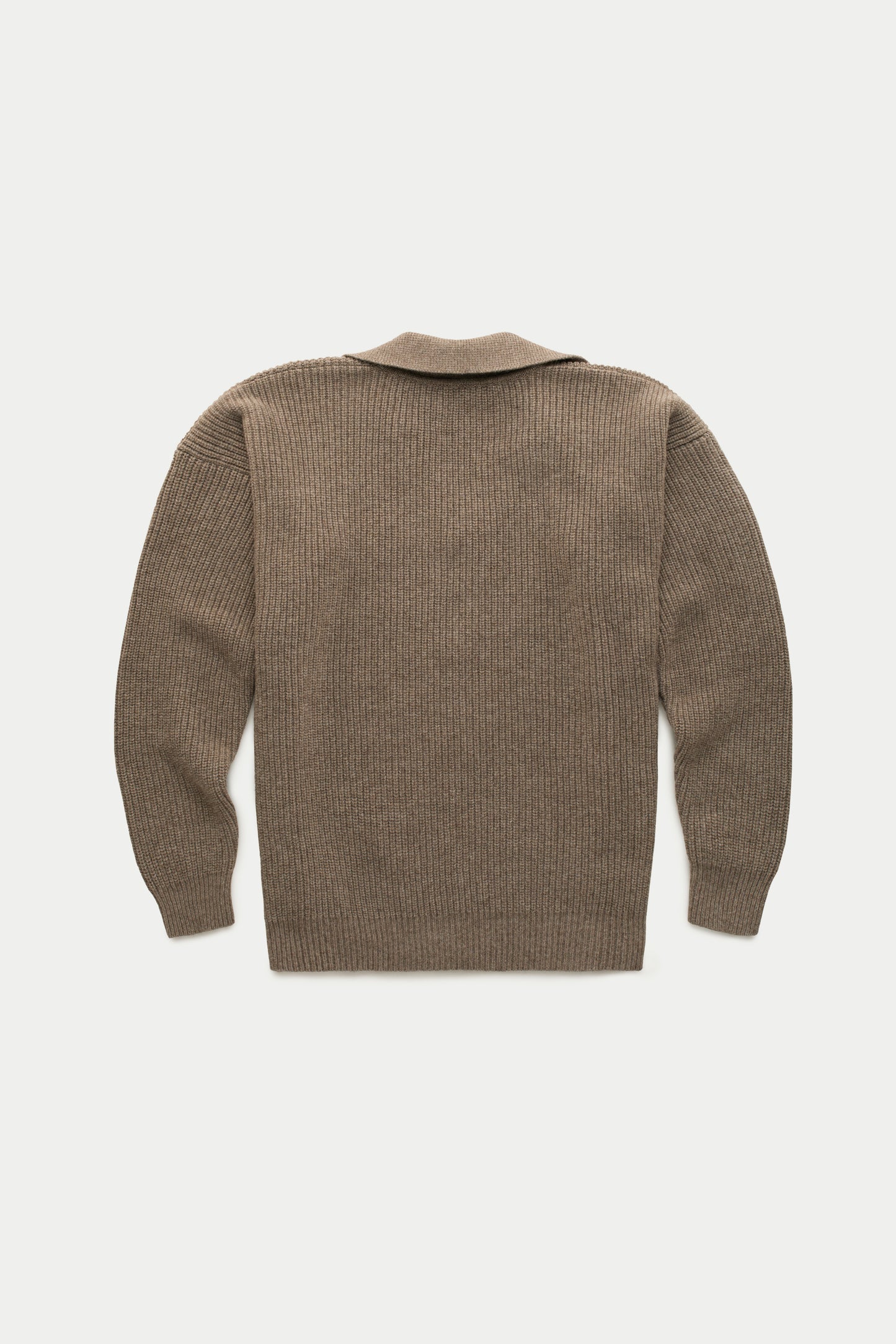 Knitted Oversize Johnny Collar Yak Sweater