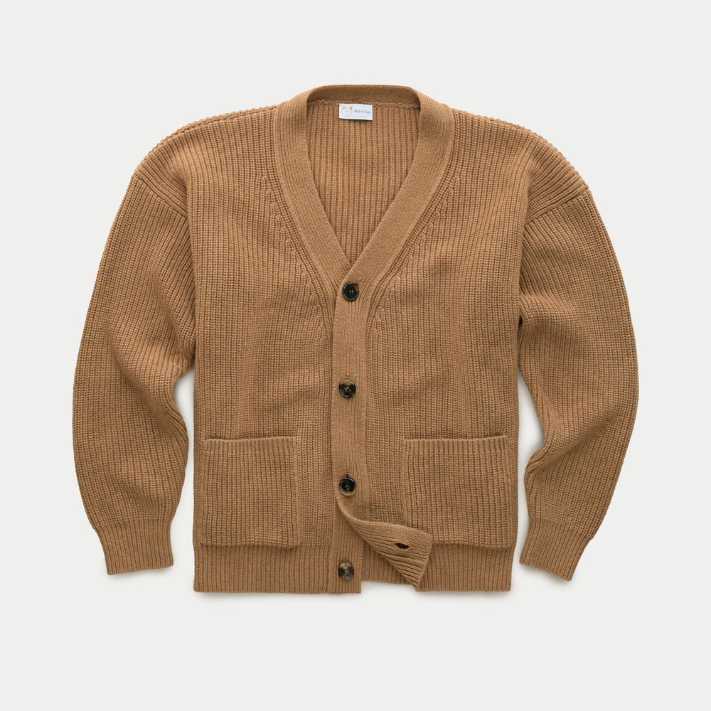 100% Camel 5-Gauge 8-Ply Italian Cardigan