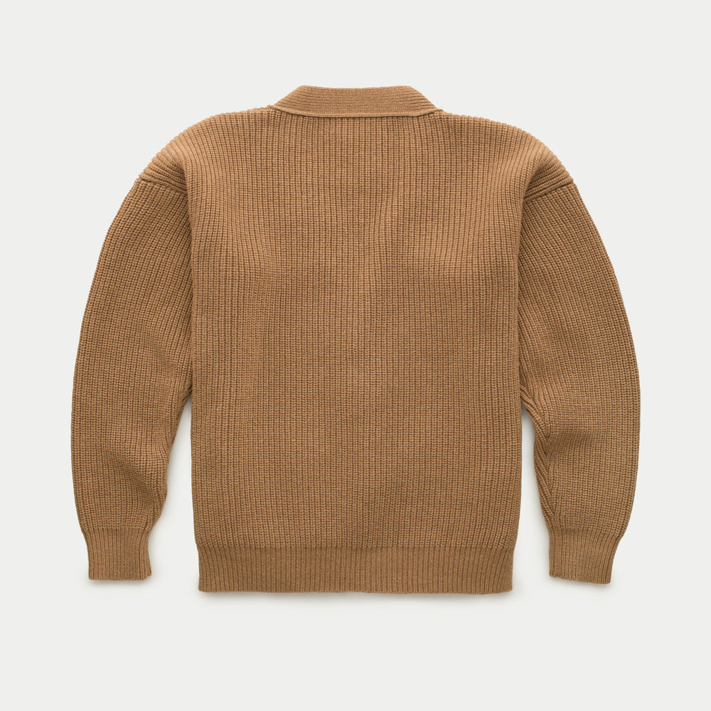 100% Camel 5-Gauge 8-Ply Italian Cardigan