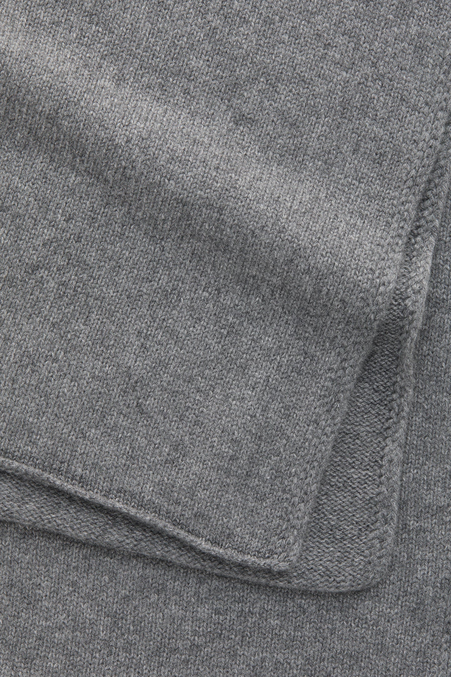 Knitted Maglia Rasata Cashmere Scarf Charcoal Grey