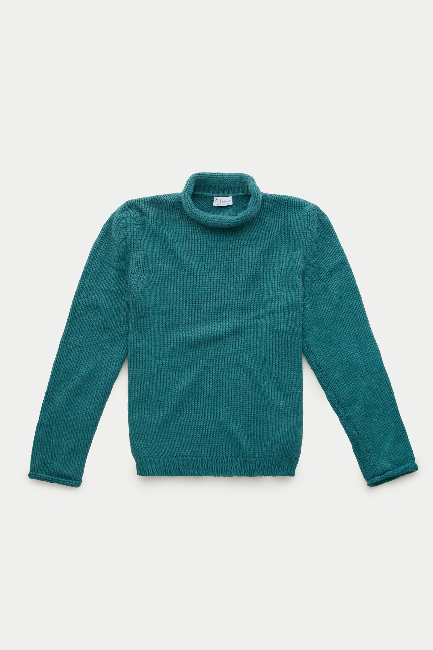 Cashmere Chunky Roll Neck Sweater Blue Green