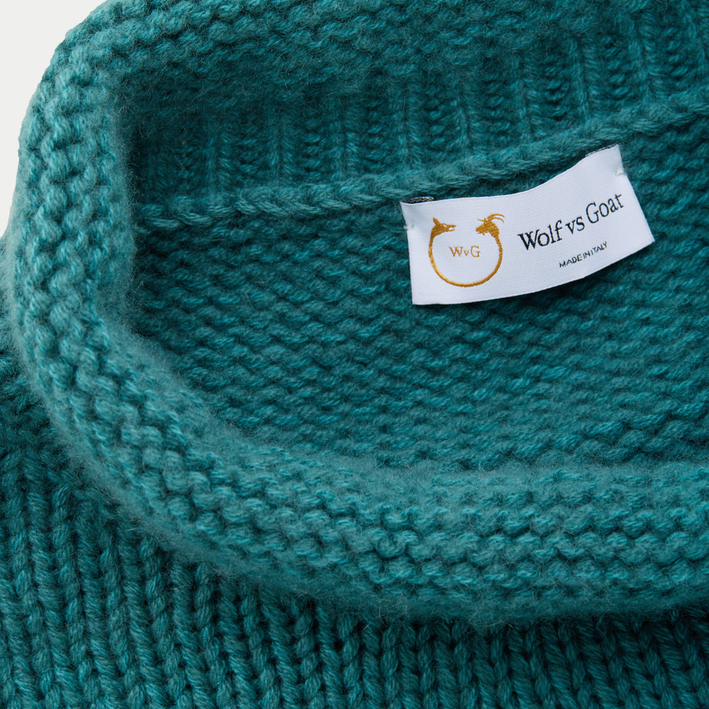 
                  
                    Cashmere Chunky Roll Neck Sweater Blue Green
                  
                
