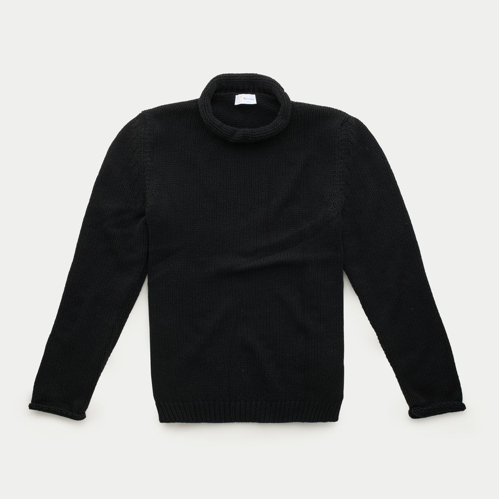 Cashmere Chunky Roll Neck Sweater Black
