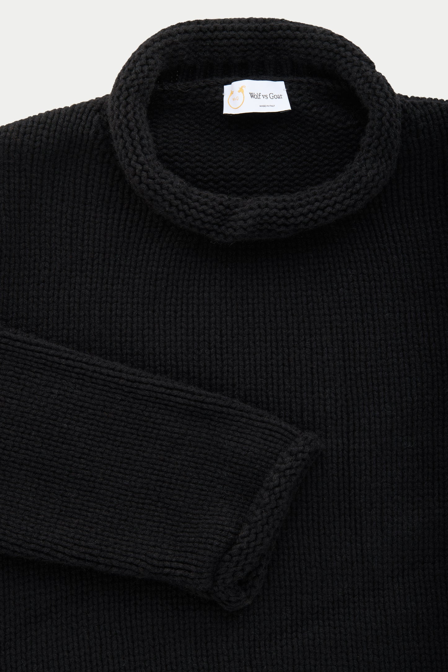 Cashmere Chunky Roll Neck Sweater Black