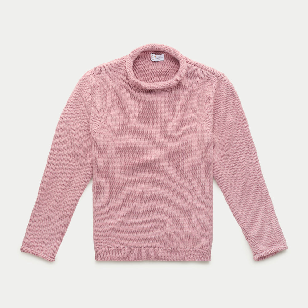 Cashmere Chunky Roll Neck Sweater Rose Stone