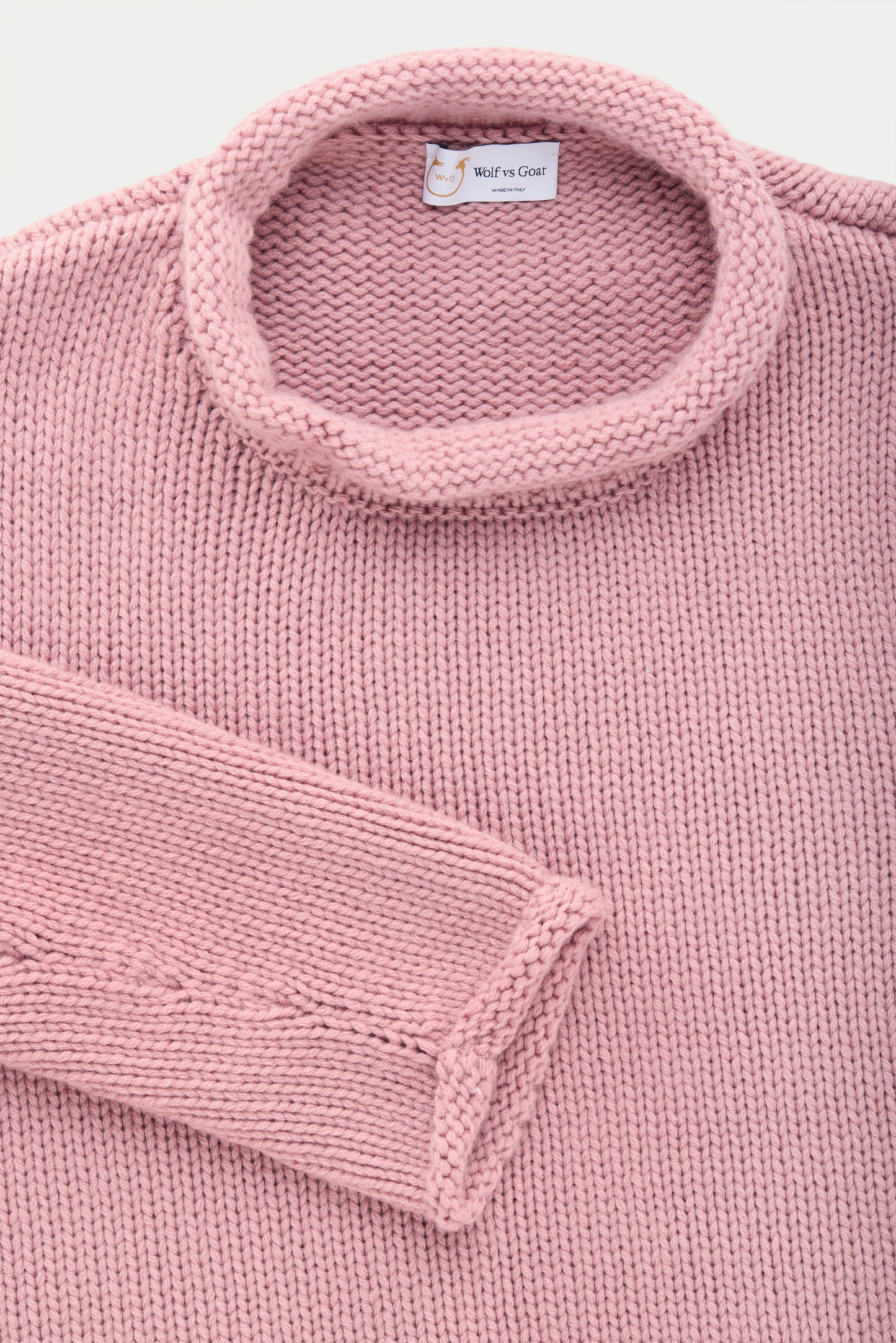 Cashmere Chunky Roll Neck Sweater Rose Stone