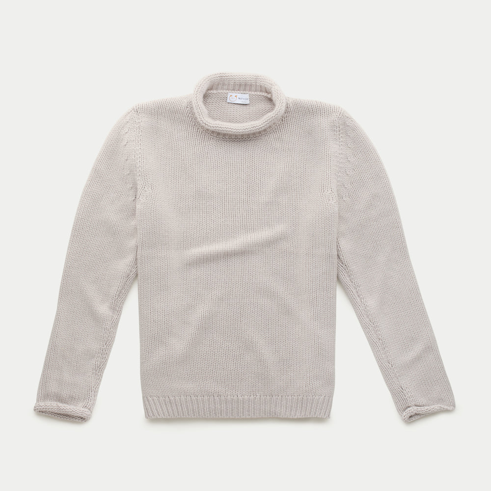 Cashmere Chunky Roll Neck Sweater Soft Beige