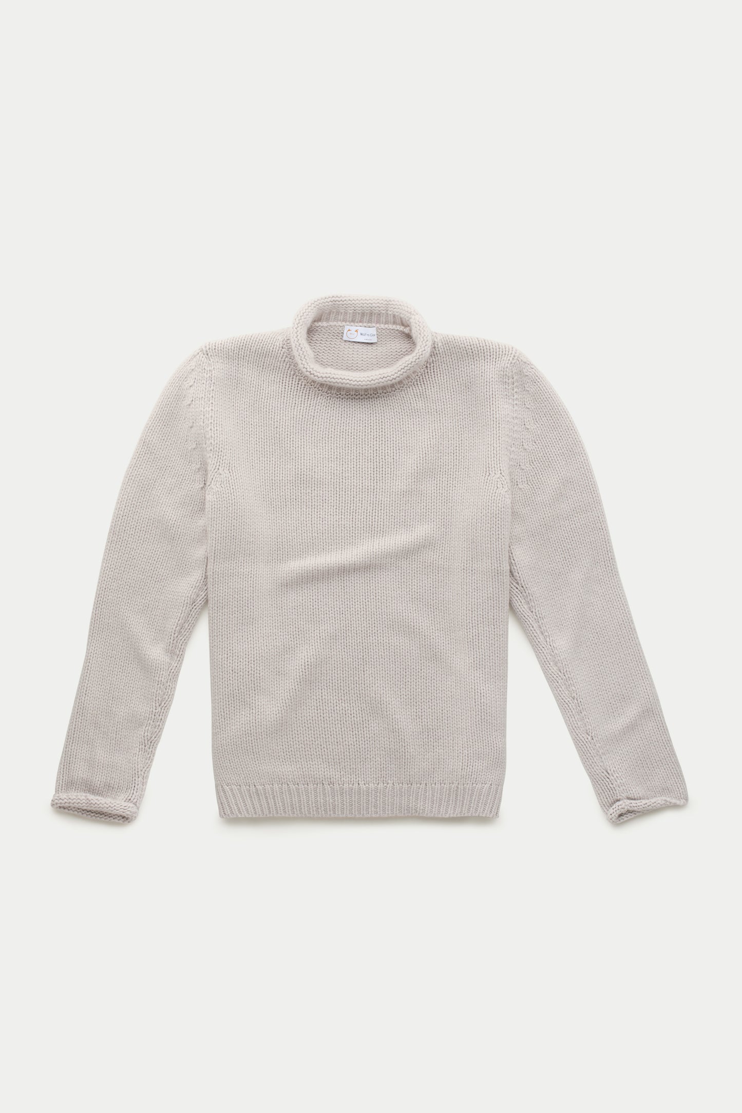 Cashmere Chunky Roll Neck Sweater Soft Beige