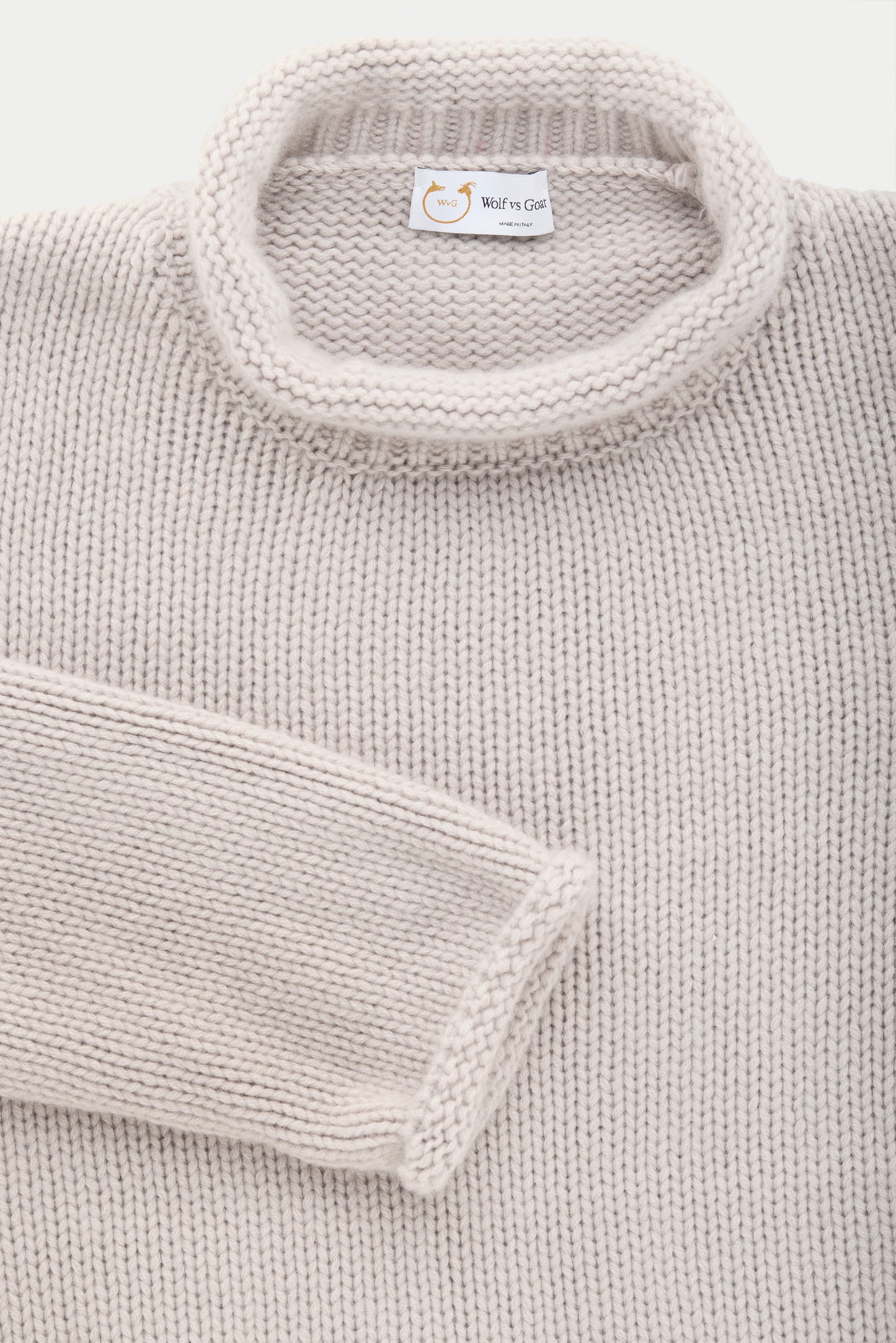 Cashmere Chunky Roll Neck Sweater Soft Beige