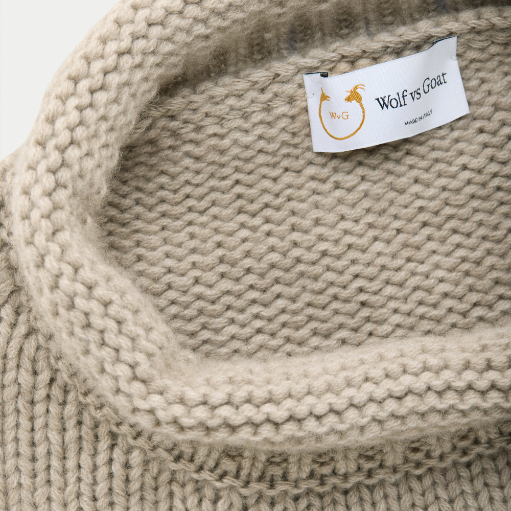 
                  
                    Cashmere Chunky Roll Neck Sweater Melange Tortora
                  
                