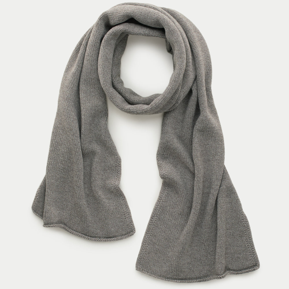 Knitted Maglia Rasata Wool Scarf Cocoa Powder