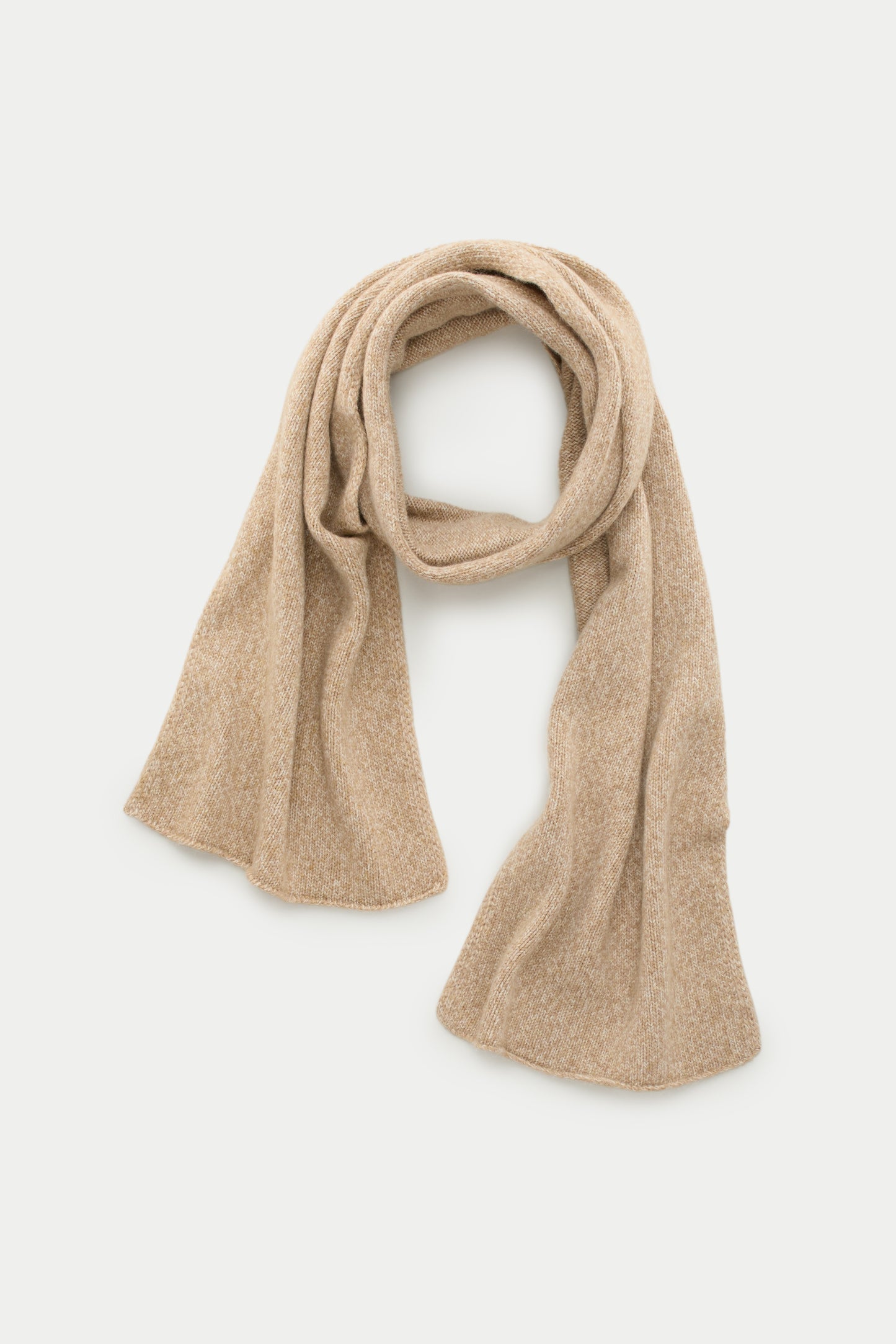 Knitted Maglia Rasata Cashmere Scarf Coffee Cream