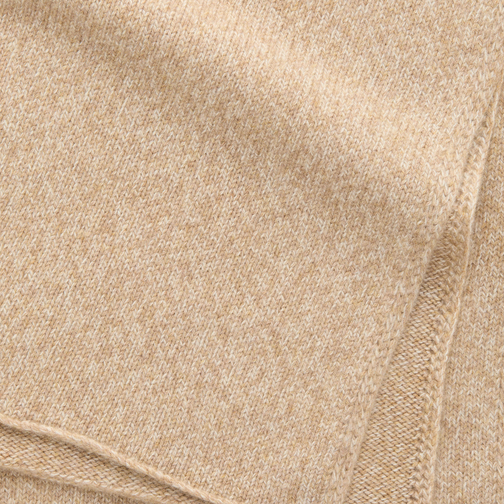 Knitted Maglia Rasata Cashmere Scarf Coffee Cream
