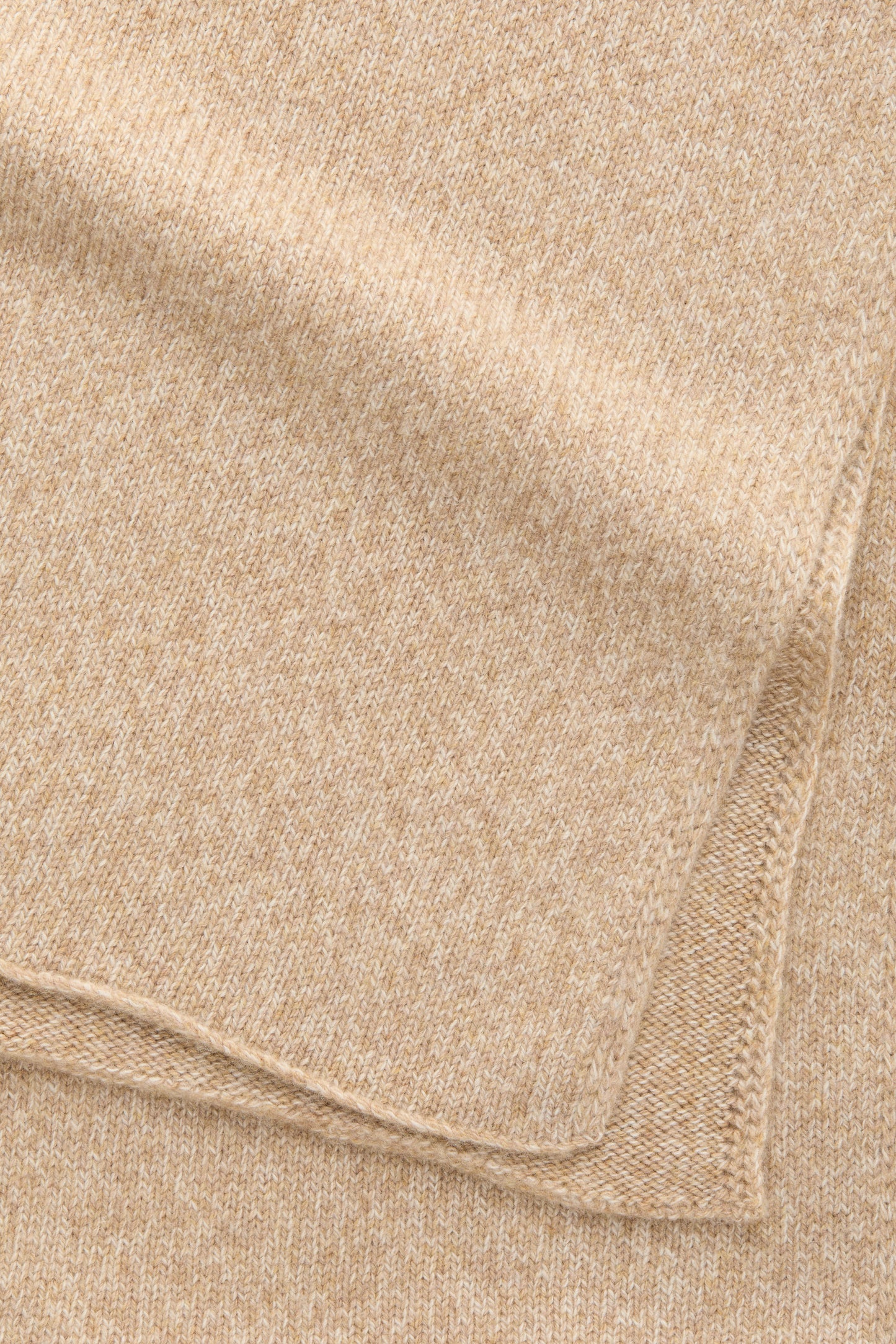 Knitted Maglia Rasata Cashmere Scarf Coffee Cream
