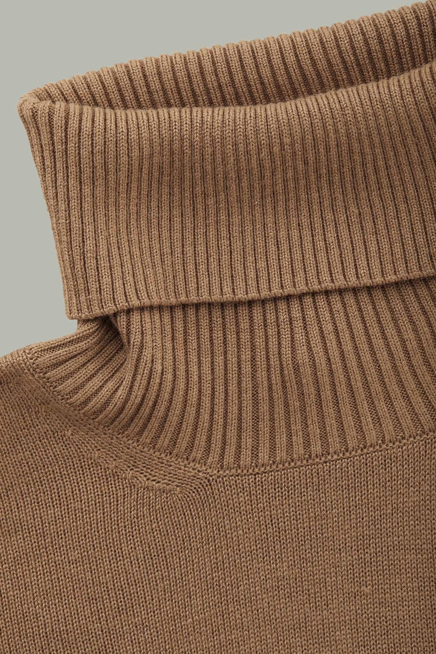 Long Sleeve Turtleneck Bamboo Cashmere Sweater Camel