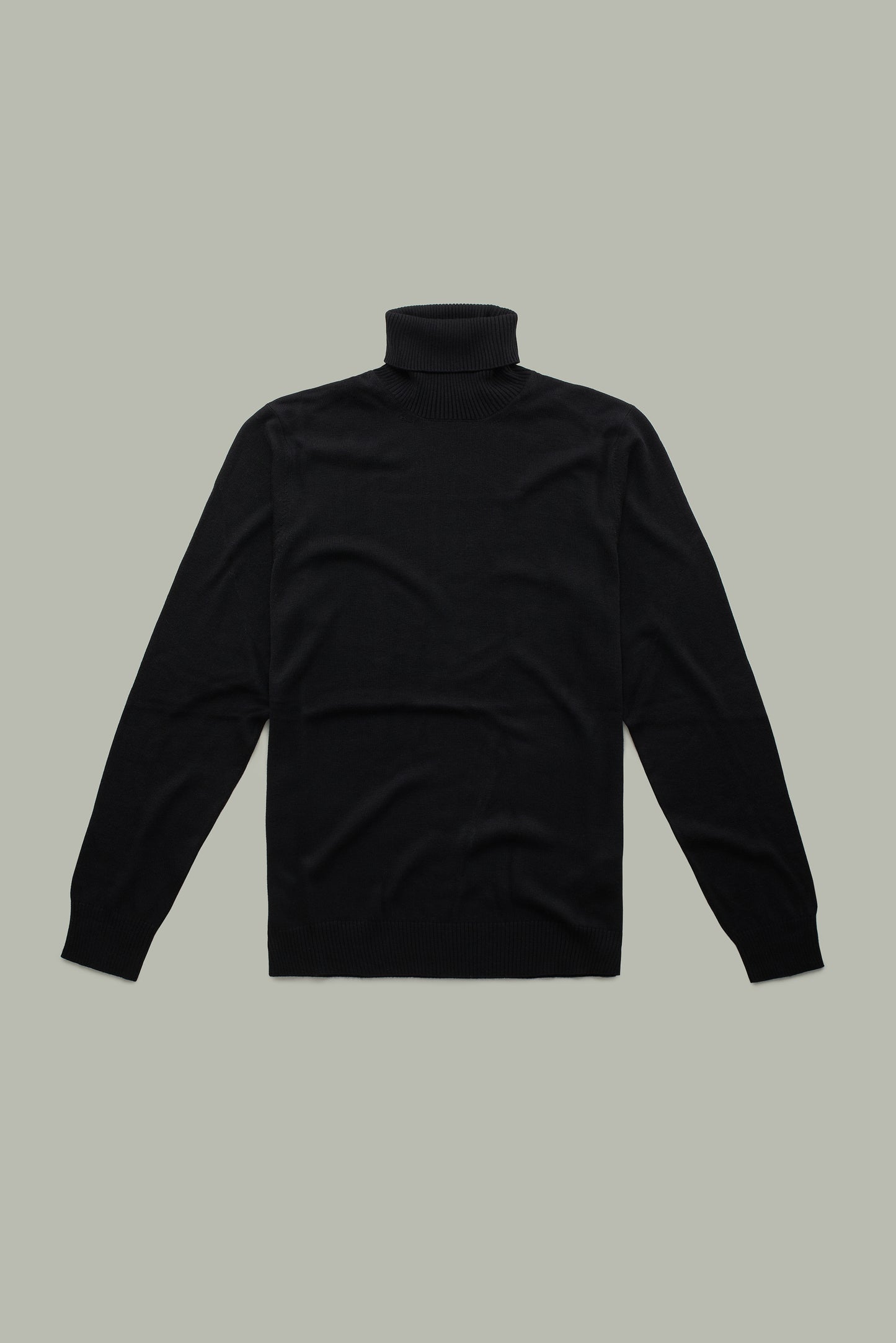 Long Sleeve Turtleneck Bamboo Cashmere Sweater Black