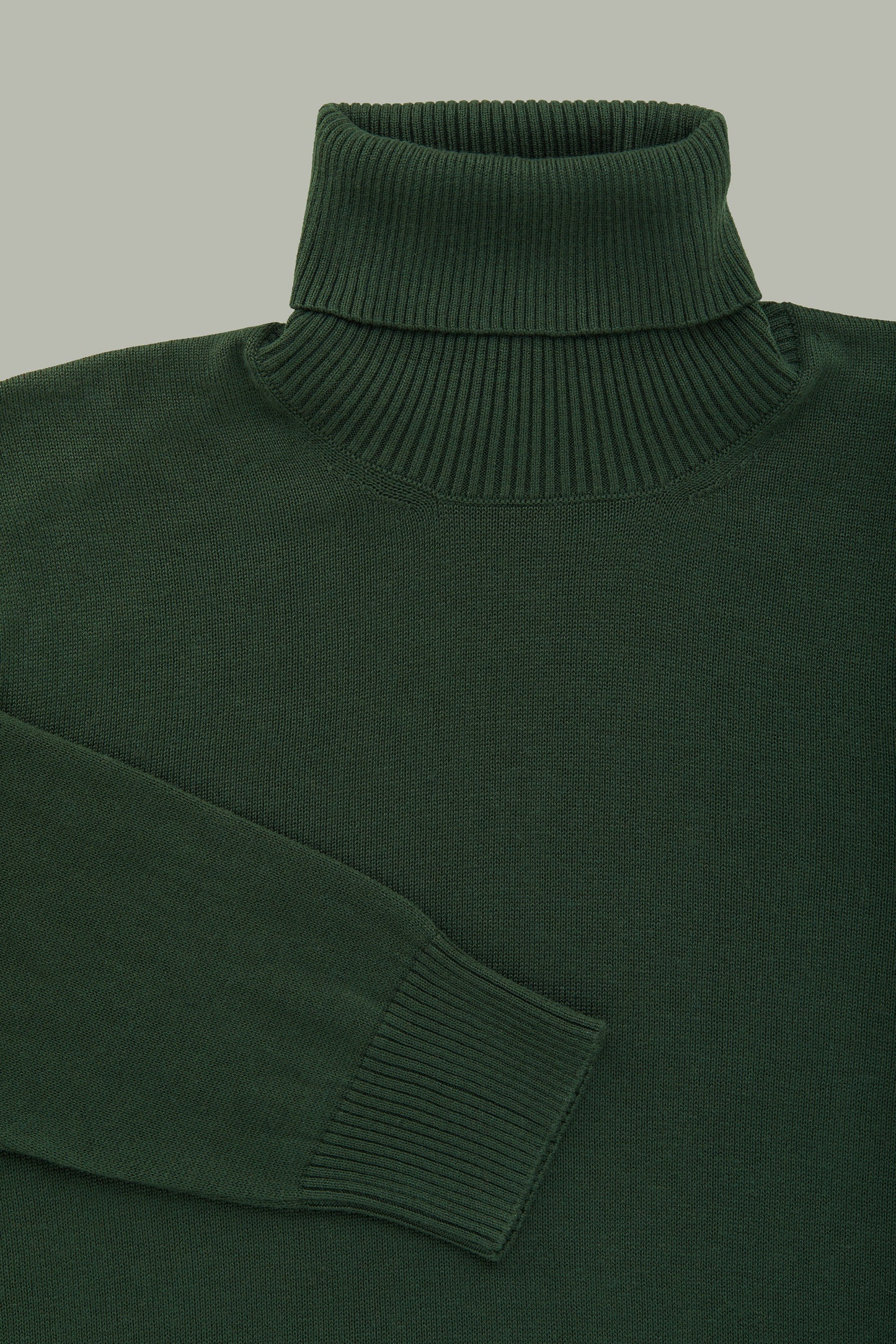 Long Sleeve Turtleneck Bamboo Cotton Cashmere Blend Knitted Sweater Green