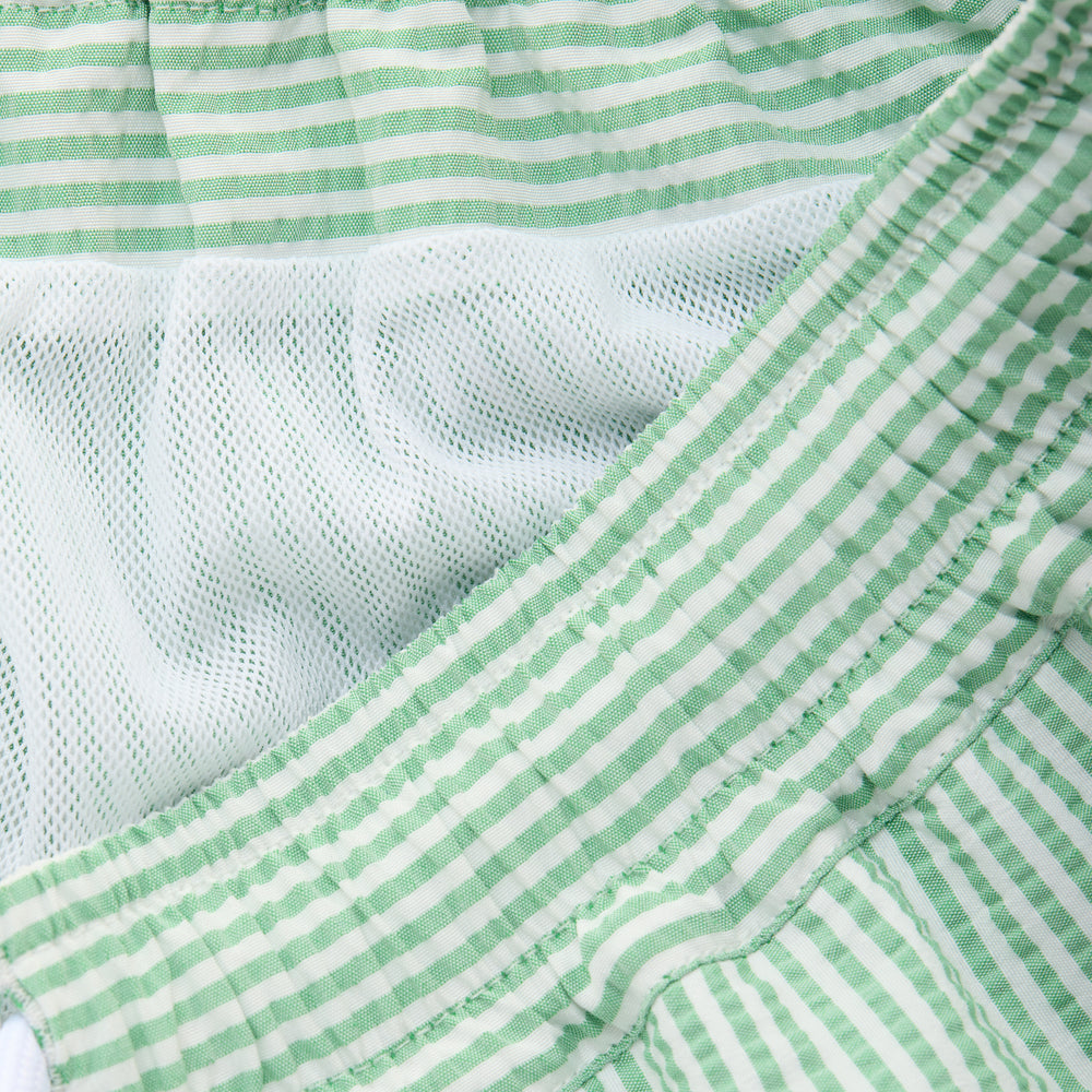 
                  
                    Swim Shorts Spearmint and White Seersucker 5" inseam
                  
                